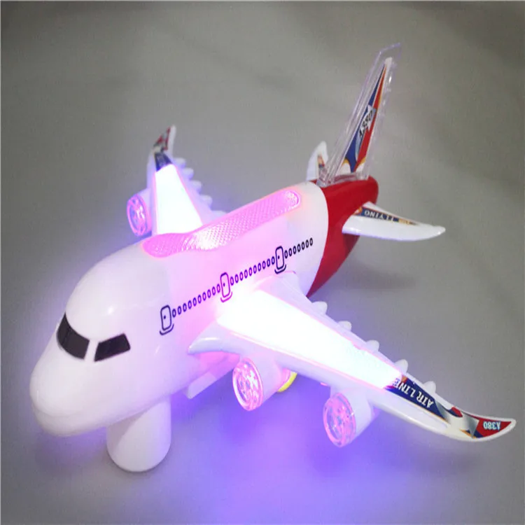 Airbus A380 электрическая блестящая универсальная музыка 26 см модель самолета игрушка ночной рынок стойло Горячая поставка товаров