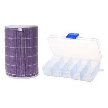 

HOT！-1Pcs Clear Compartments False Nail Art Tips Storage Box & 1Pcs Air Filter Cartridge Filter s