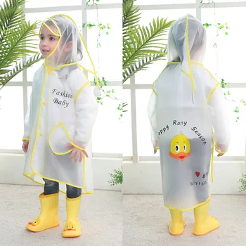 

Children raincoat boys and girls kindergarten baby waterproof environmental protection belt bag bit poncho kid student raincoat
