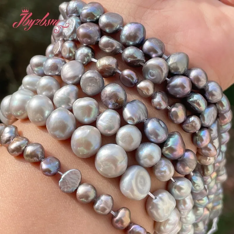 Natural Gray Freshwater Pearl Baroque Loose Natural Stone Beads For DIY Women Necklace Bracelet Earrings Jewelry Making 15