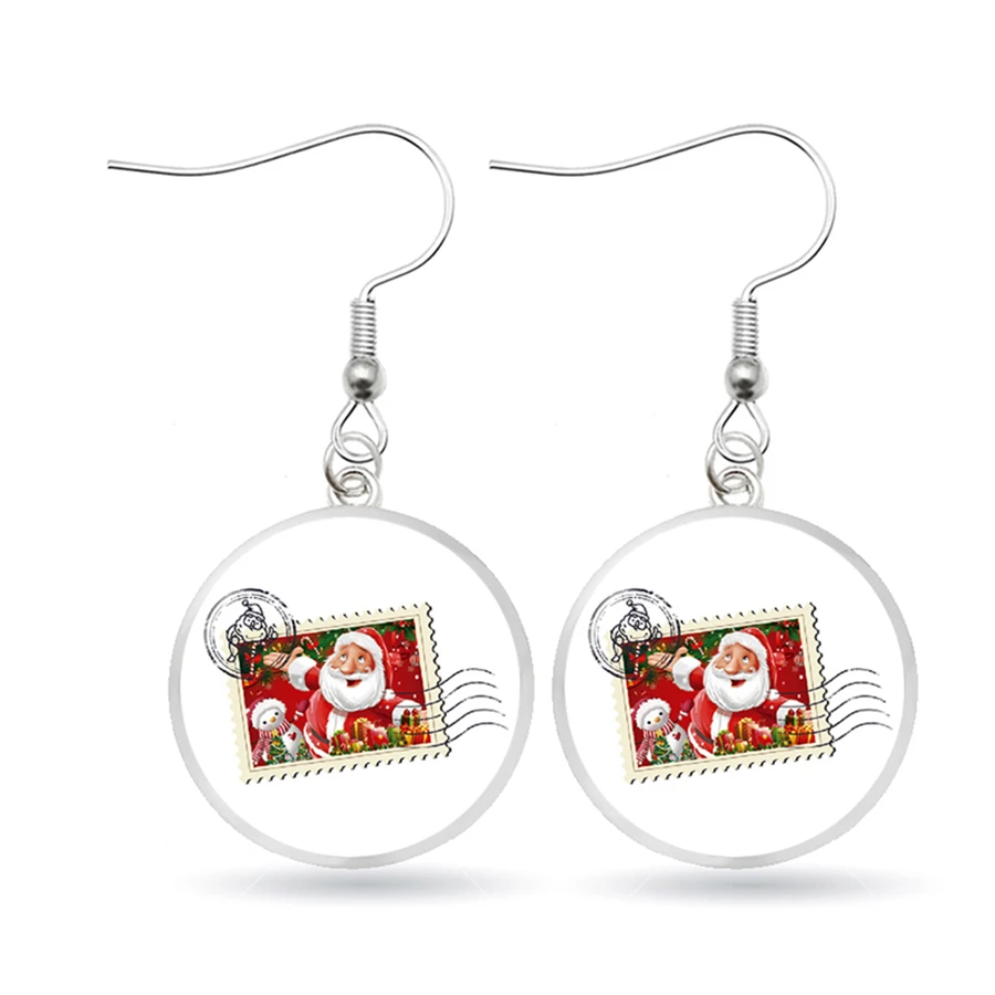 Pendientes de Navidad árbol de copos de nieve colgantes pendientes antílope Santa Claus pendientes de botas joyería Navidad regalo Navidad|Pendientes con forma - AliExpress