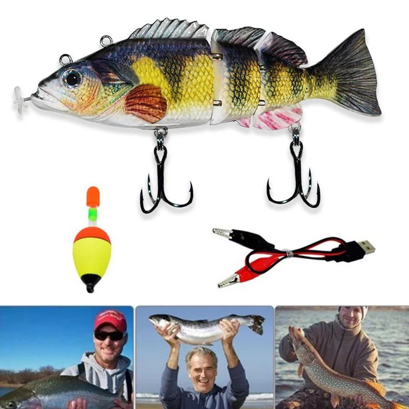 Leurre De Pêche Robot Wobbler électrique 4 Segments Voiture Swimbait USB (BL-379) - Parfait Pour Carnassiers