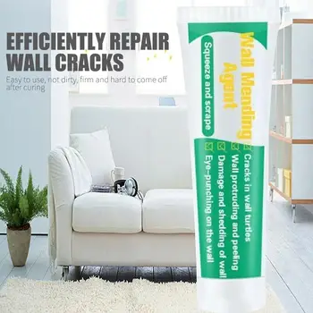 

Portable Repair Paint Wall Mending Agent White Practical Environmental Valid Wall Refinishing Paint Durable Quick Drying