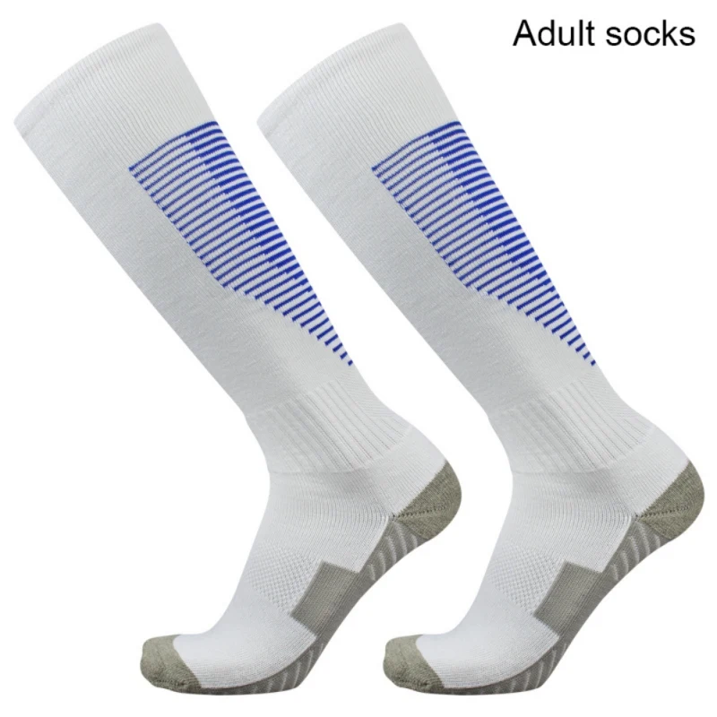Профессиональные спортивные футбольные носки для взрослых, Нескользящие футбольные носки до колена, утолщенные впитывающие пот дышащие носки - Цвет: W2