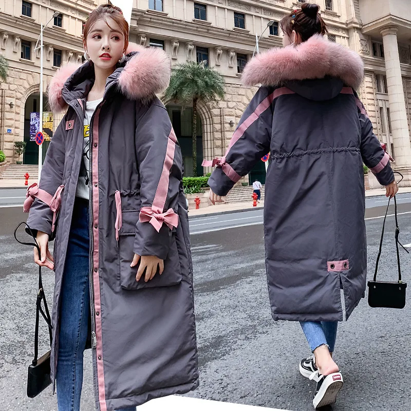 

Cotton-padded Clothes Women's 2019 Winter New Style Korean-style Loose-Fit Mid-length over-the-Knee down Jacket Cotton-padded Cl