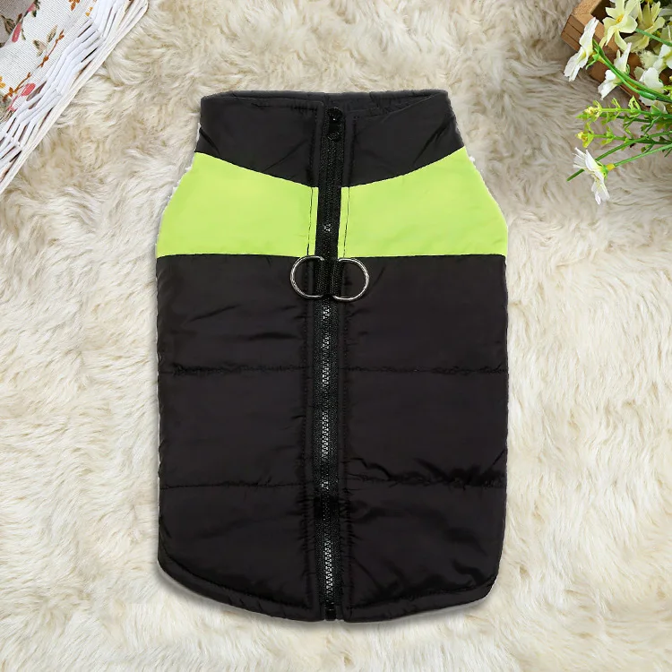 Winter Dog Jacket Warm Pet Dog Clothes Puppy French Bulldog Hoodies Vest Clothing Waterproof Winter Clothes For Small Large Dogs - Цвет: green