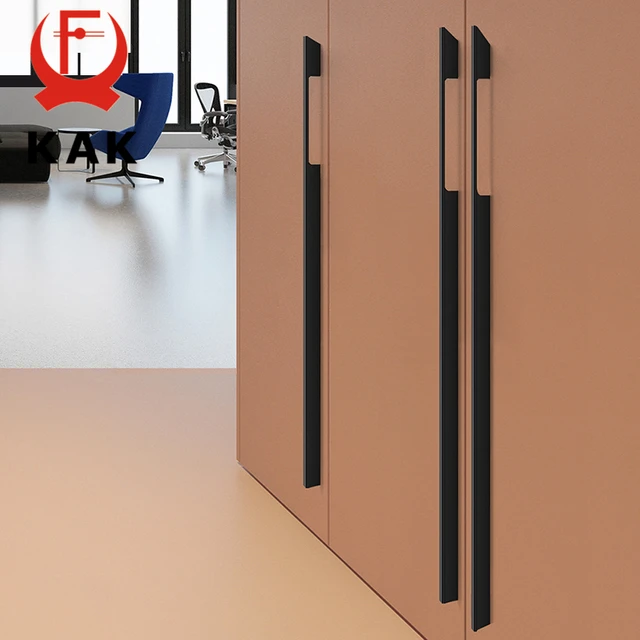 KAK-tirador negro de aleación de aluminio para muebles, Pomos y tiradores  para puerta de armario de cocina, herrajes para puertas de muebles -  AliExpress