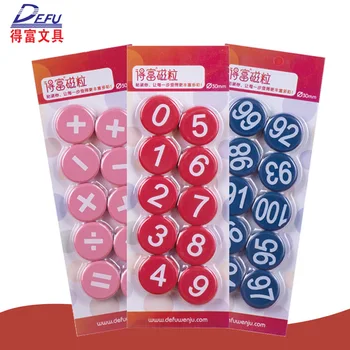 

30mm with Numbers Tile Color Circle Magnetic Particles Household School Office Whiteboard Blackboard Stickers Magnetic Nail