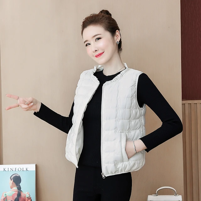 Gilet d'hiver moulant sans manches pour femme, gilet chauffant court, Slim,  rouge, noir, blanc, rose, #0417 - AliExpress