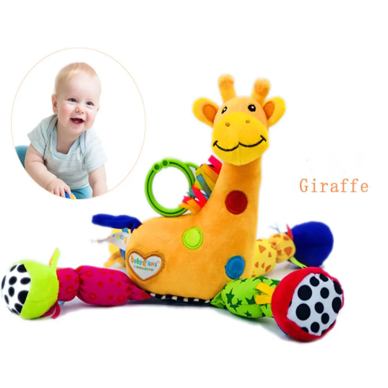 Игрушки для новорожденных, детская коляска, детская кроватка, подвесная кровать, детские игрушки 0-12 месяцев, Детские музыкальные погремушки с жирафом, передвижные Плюшевые игрушки-куклы