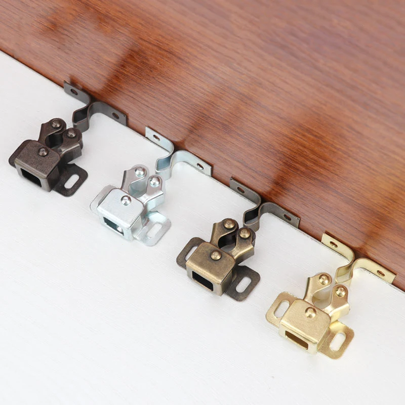 

2Pcs Door Closer Stopper Magnet Damper Buffer Cabinet Catches Holder with Screws Wardrobe Hardware Furniture Fittings