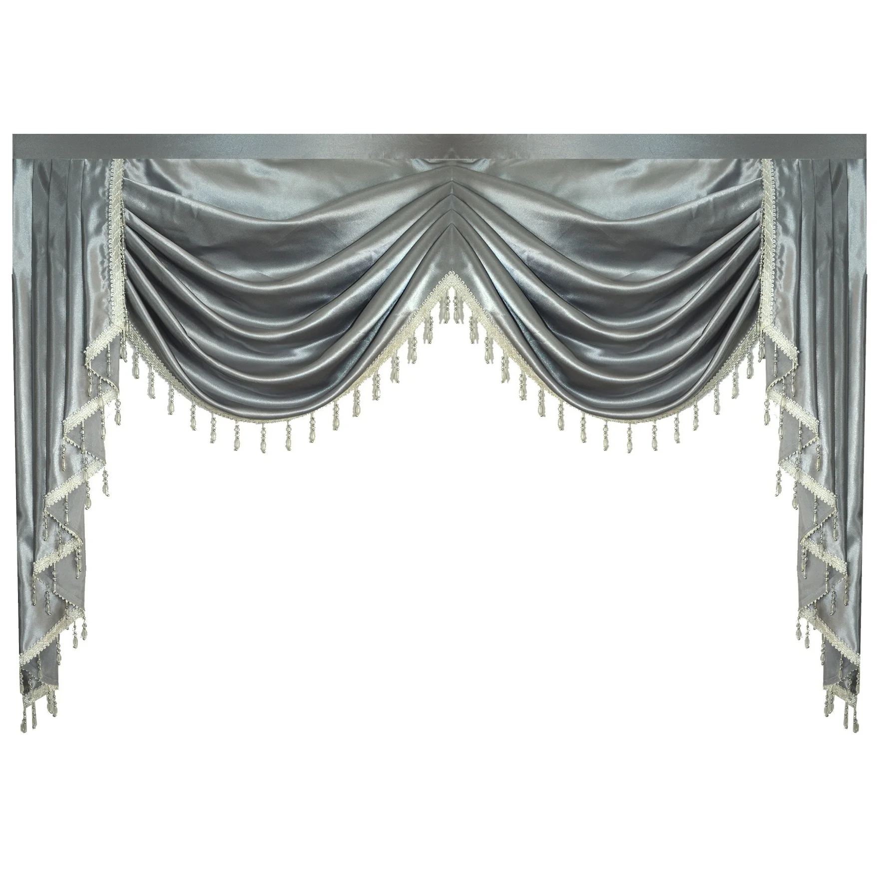 Valance чистый серый роскошные шторы для гостиной окна Swag шторы для спальни для кухни