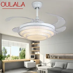OULALA ventilador de techo con Control remoto sin cuchilla, lámpara LED blanca Simple y moderna para el hogar
