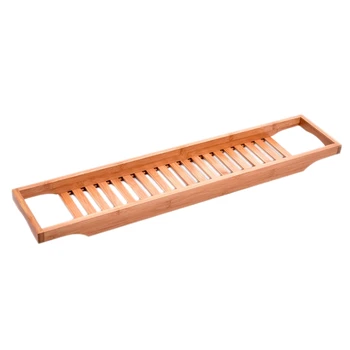 

Bamboo Bathtub Rack Bath Tray Caddy Shelf Shower Tub Book Tray Holder Stand Bathroom Shelves Bathroom Storage Stand Tray Holder