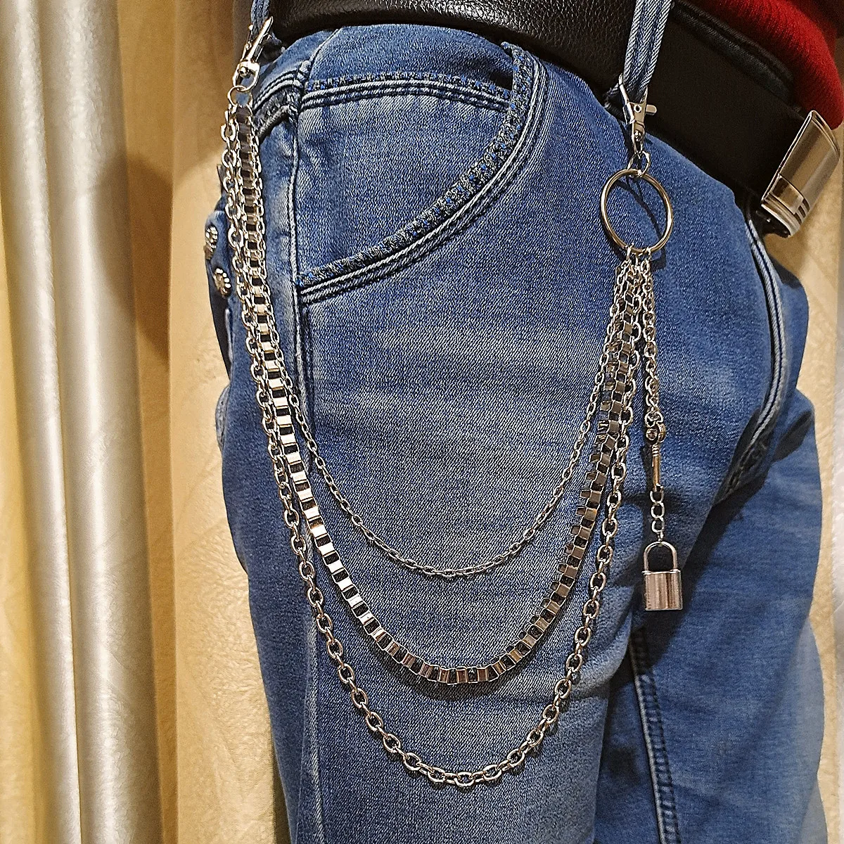 【SATIIIZ】Delic Keyring Washed Denim Pants (Keyring SET) SATIIIZ】Delic Keyring Washed Denim Pants (Keyring SET