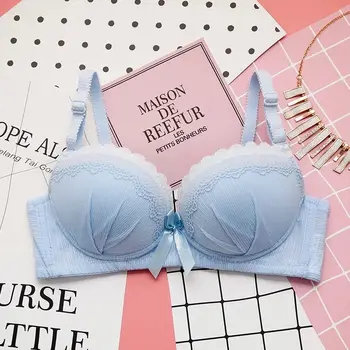 

Sexy Bow Padded Underwear Women Bras Adjustable Wire Free Push Up Bras Female Lace Bras x