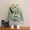 VFOCHI Boy Girl Sweatshirts with Bag Winter Wool Thick Children Hooded Long Sleeves Sweatshirt Unisex Warm Boy Girls Sweatshirts ► Photo 3/6