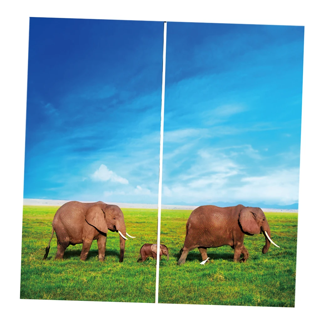 2 панели затемняющие занавески для комнаты, 3D эффект печати занавес с изображением животных гостиной спальни занавески на окна, 60x65 дюймов - Цвет: Three Elephant