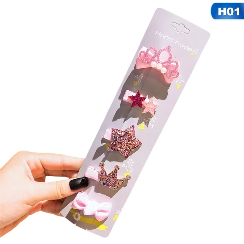 H01 Модный костюм; корона для девочек; бант; милая заколка для волос; ручная работа; Принцесса; Детские аксессуары для волос; брошь; заколка для волос; обруч для волос - Цвет: H01
