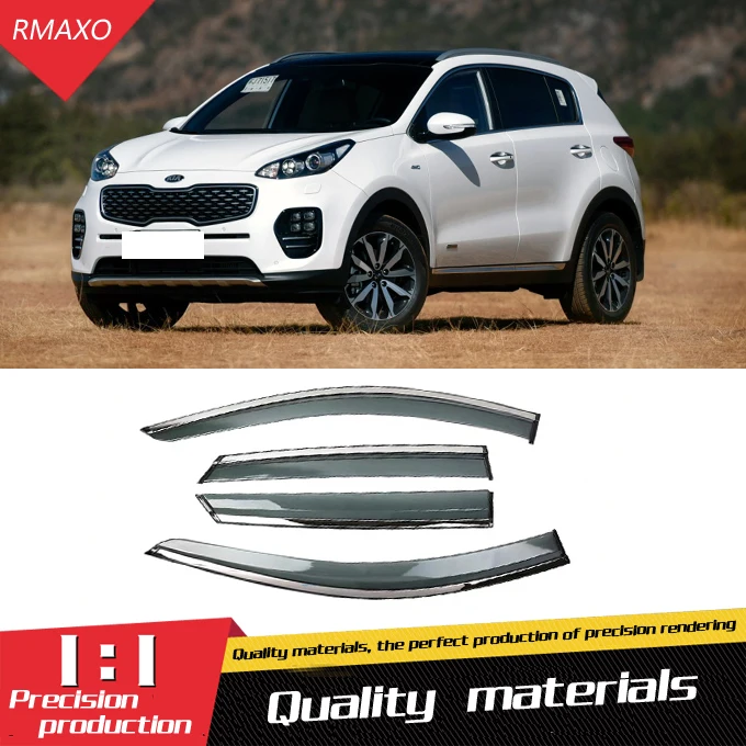For Kia KX5 2016-2019 Plastic Window Visor Vent Shades Sun Rain Deflector Guard Auto Accessories 4PCS/SET | Автомобили и