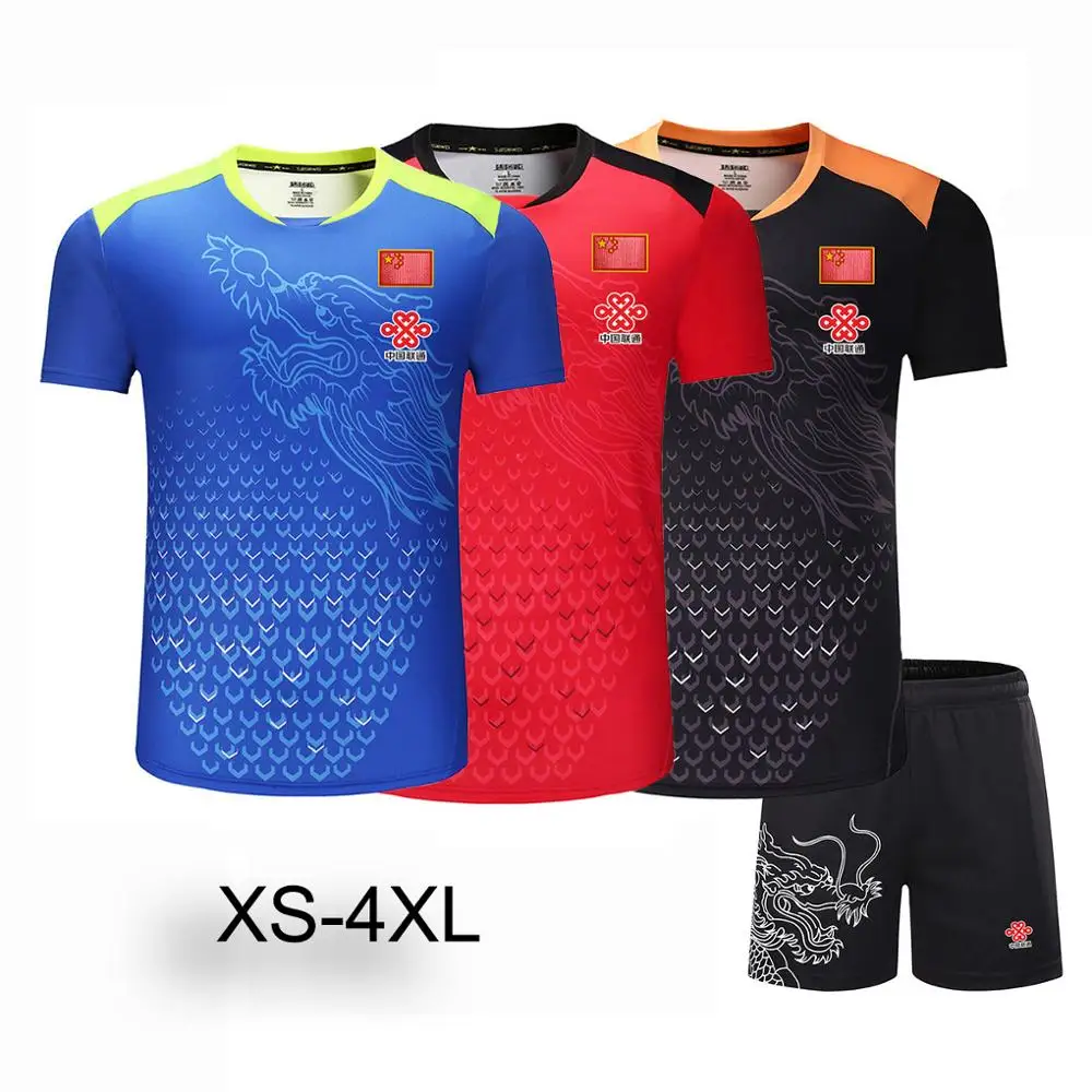New CHINA Dragon table tennis shirts Shorts Men Women Kids ,ping pong clothes ,table tennis sets Kits table tennis jerseys 3890