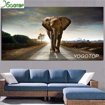 

large New Arrivals 5D Diamond Painting Full Mosaic African Elephant Animal Landscape Diamond Embroidery Cross Stitch YY2671