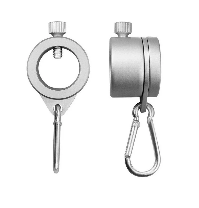 Aluminum Alloy Flag Pole Rings 360 Degree Rotating Flagpole Flag Mounting Ring Kit with Carabiner for 0.75-1.02Inch Flagpole