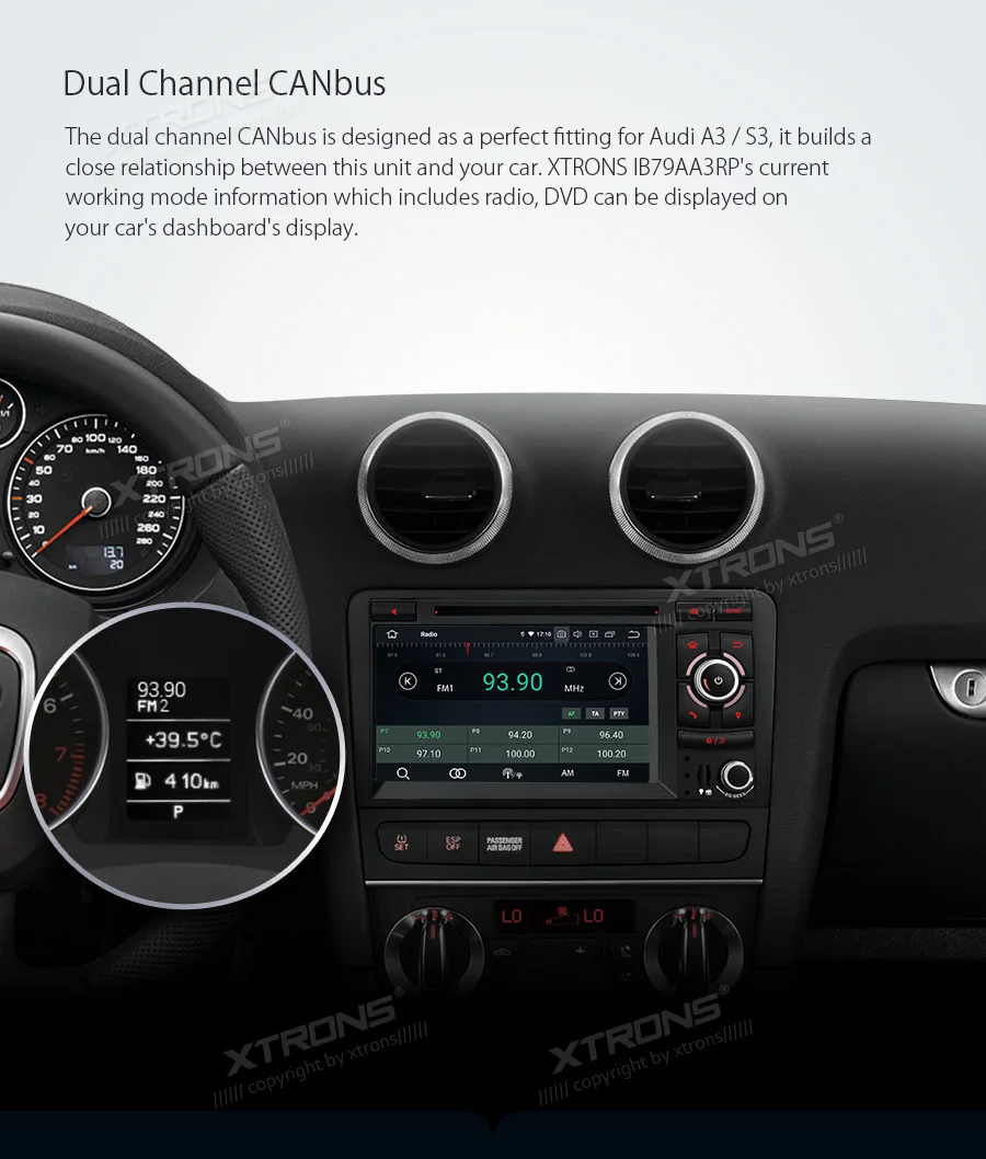 Best XTRONS 7" Android 9.0 Octa Core 4G RAM 64G ROM GPS navigation Car Multimedia system Plug & Play Design Fit for Audi A3 8P S3 8P 20