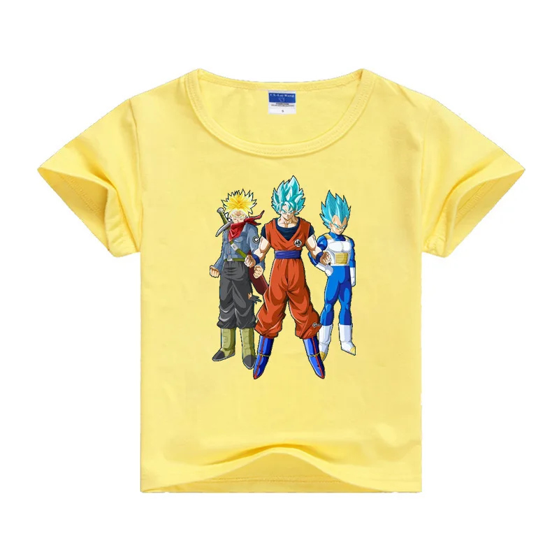 Dragon Ball yellow children's T-shirt top summer casual children's wear cotton printed short-sleeved children's wear Dragon Ball yellow children's T-shirt top summer casual children's wear cotton printed short-sleeved children's wear