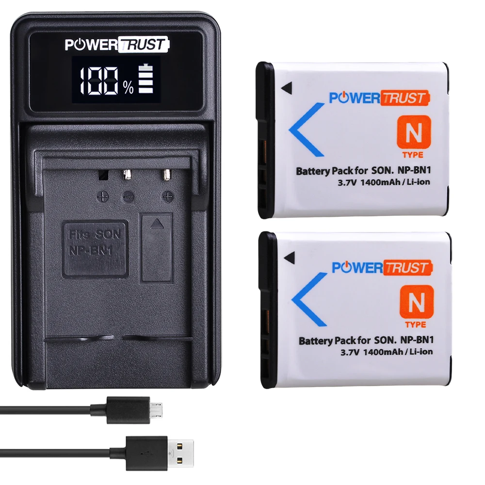 

2Pcs NP-BN1 NP BN1 Battery and Charger For SONY DSC TX9 T99 WX5 TX7 TX5 W390 W380 W350 W320 W360 QX100 W370 Batteries