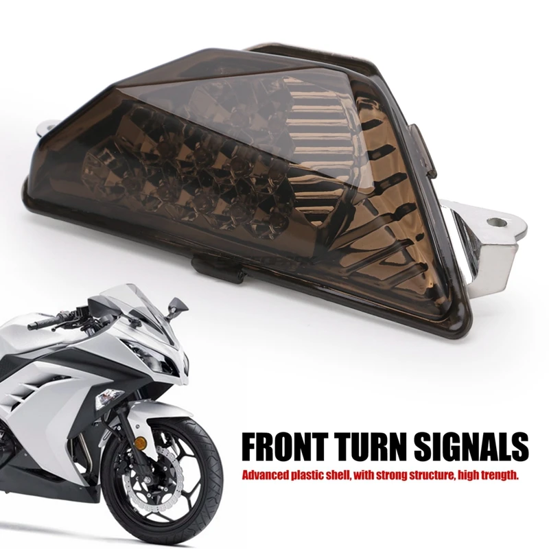 Аксессуары для мотоциклов, Передние поворотники, мигающий индикатор, светодиодный светильник, Передние поворотники для Kawasaki NINJA250/300 2013-16
