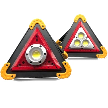 

Car Triangle Warning Lights 3in1 Portable Charger Roadside Brakedown LED Work Light Emergency Lamp Power Bank for Camping Hiking