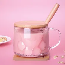 400 мл кружка термостойкая стеклянная чашка для кошки тигровые лапы офисная кошачья лапа креативная молочная кофейная чашка милая детская бутылка для напитков