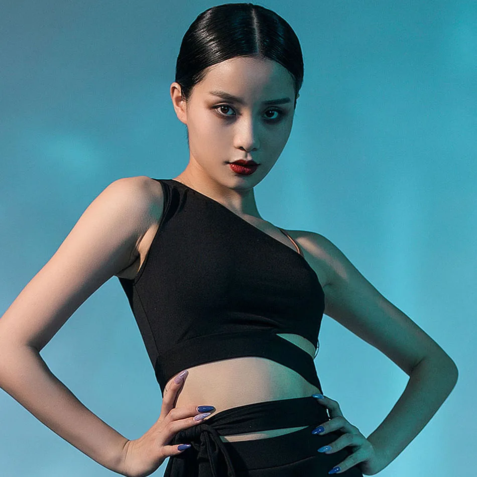 One Side Shoulder Women Latin Dance Tops Latin Dancing Tops Practise Tango Chacha Dancing Performamnce L1140 dance shirts