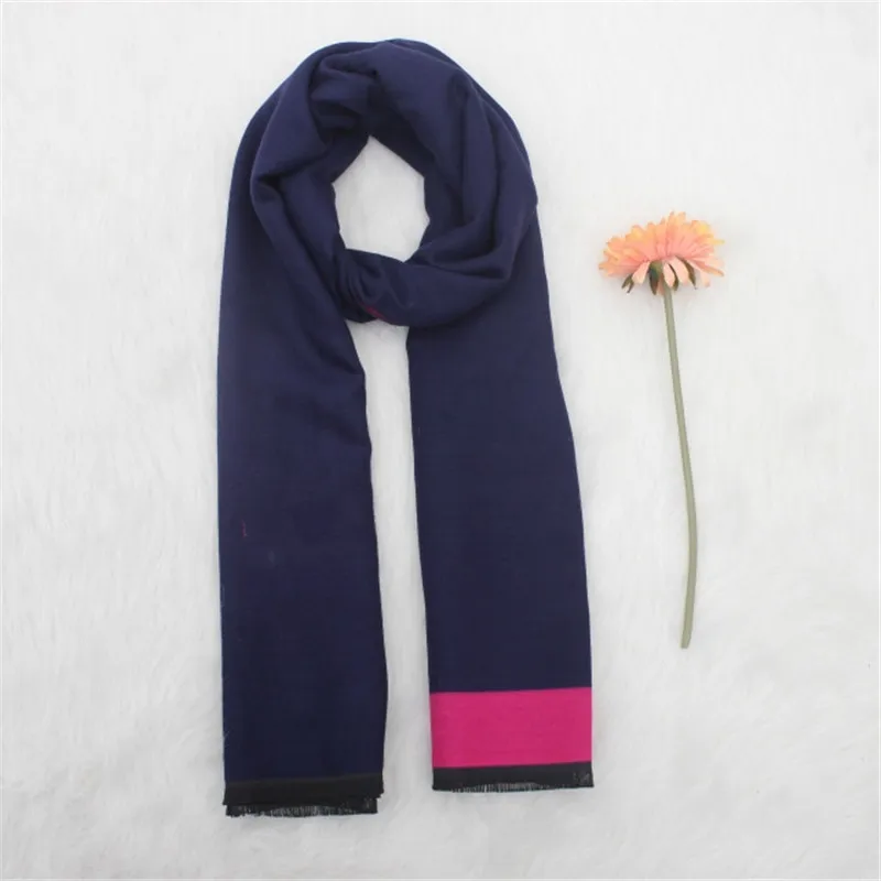 Navy Rose red Высококачественное двустороннее кашемировое одеяло с буквой H тёплый шарф-шаль украшение для дивана вязаное полотенце накидка одеяло - Color: Navy Rose red