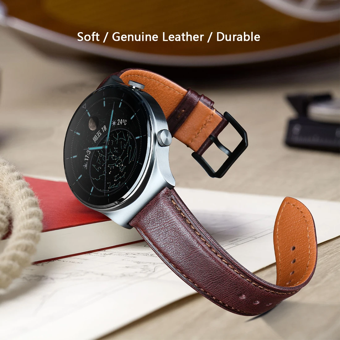 MAIKES Retro Genuine Leather Watch Band Black Brown Quick Release Watch Strap 18mm 20mm 22mm Italian Calfskin Leather Watchband