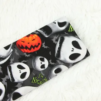 

140cm Wide New Skull Pumpkin Ghost Cotton Fabrics for Sewing Accessories Printed Fabric DIY Patchwork Cloth Halloween Material