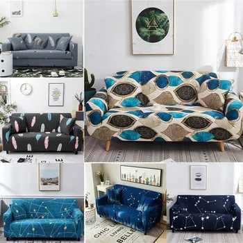 

Single/Two/Three/Four Seat Sofa Cover Anti-Slip Elastic Slipcover Stretch Polyester Fabric Soft Furniture Protector Couch Cover