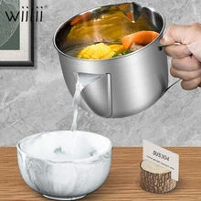 

960ML Multi-use Stainless Steel Gravy Oil Soup Fat Separator Stainless Steel Oil Fat Separator Oil Soup Strainer Cup With Handle