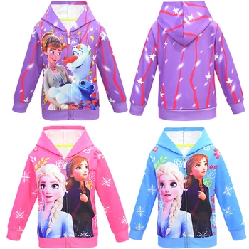 

Ice Snow World 2 Cosplay Anna Elsa Girls Long Sleeve Jackets Snow White Princess Hoodies Boy Cardigan Sweatshirt Clothes E29K47