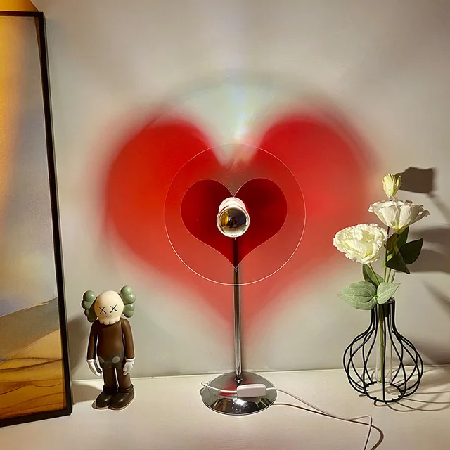 Ins Creative USB Plug in Love Bauhaus Table Lamp Net Red Atmosphere Lamp Bedroom Floor Lamp