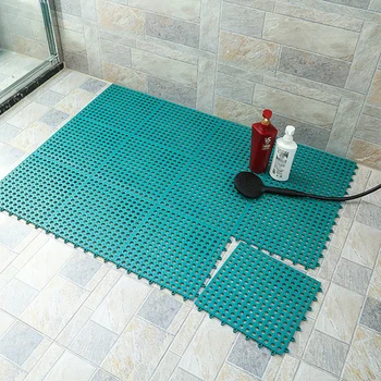 

30*30cm Non-slip 8 Color Splicing PVC Floor Mat for The Bathroom Kitchen Mats Home Nath Toilet Splicing Water Grid Hollow Mat