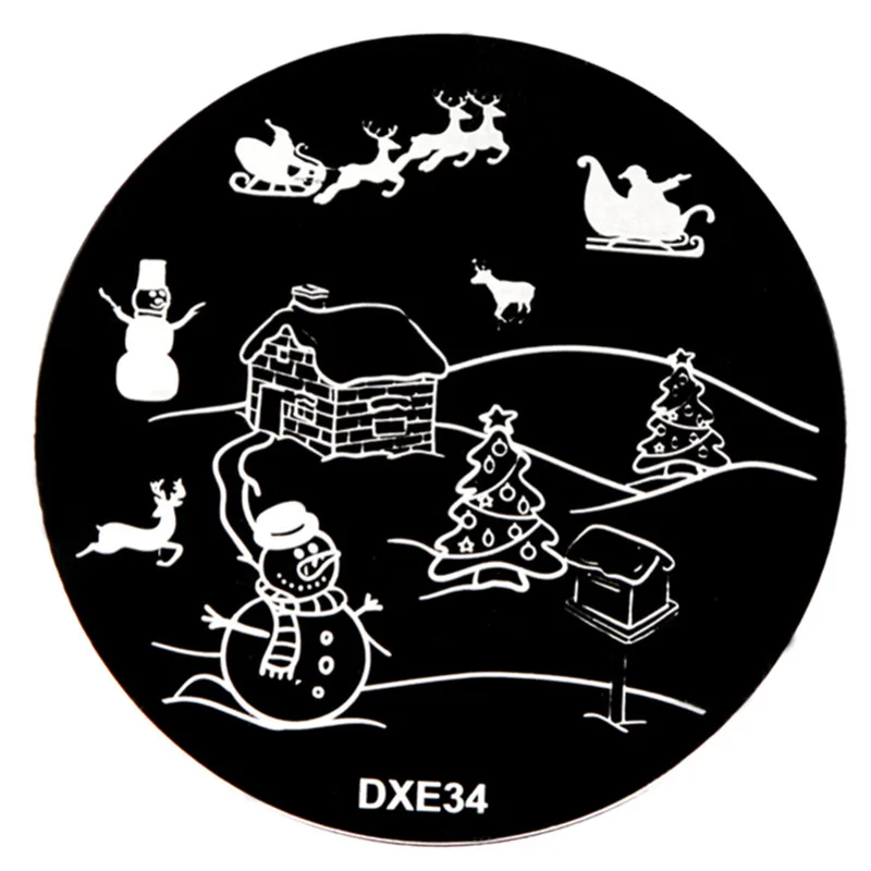 04DXE34 30 стилей печать для дизайна ногтей изображения пластины штамповки маникюрный шаблон Декор DIY Рождественский стиль ногтей Советы DIY дизайн ногтей шаблоны инструменты - Цвет: 04DXE34