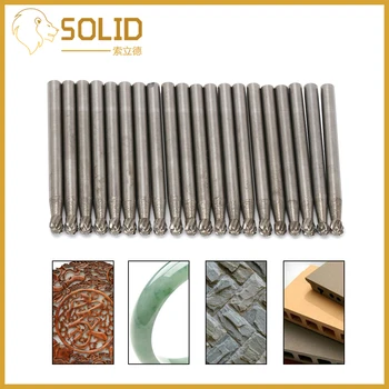 

20Pcs Rotary File Carbide Round Head Rotary Cutter Burr Set Engraving Bit Tools 3mm Head 3mm Shank
