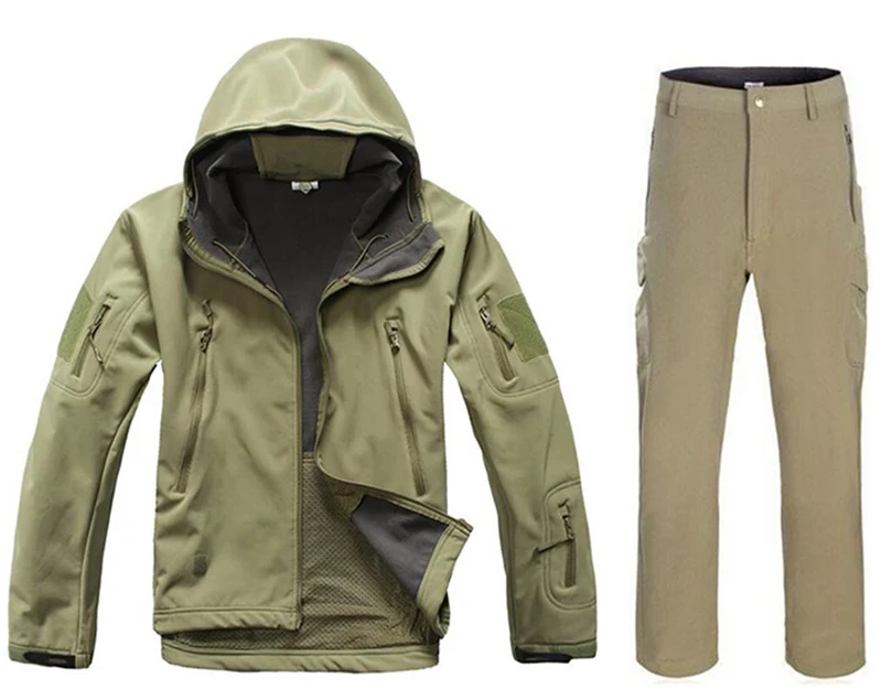 Tactical Camouflage Suits Men Women Waterproof Shark Skin Soft Shell Jacket Pants Outdoor Trekking Hiking Camping Hunting Sets