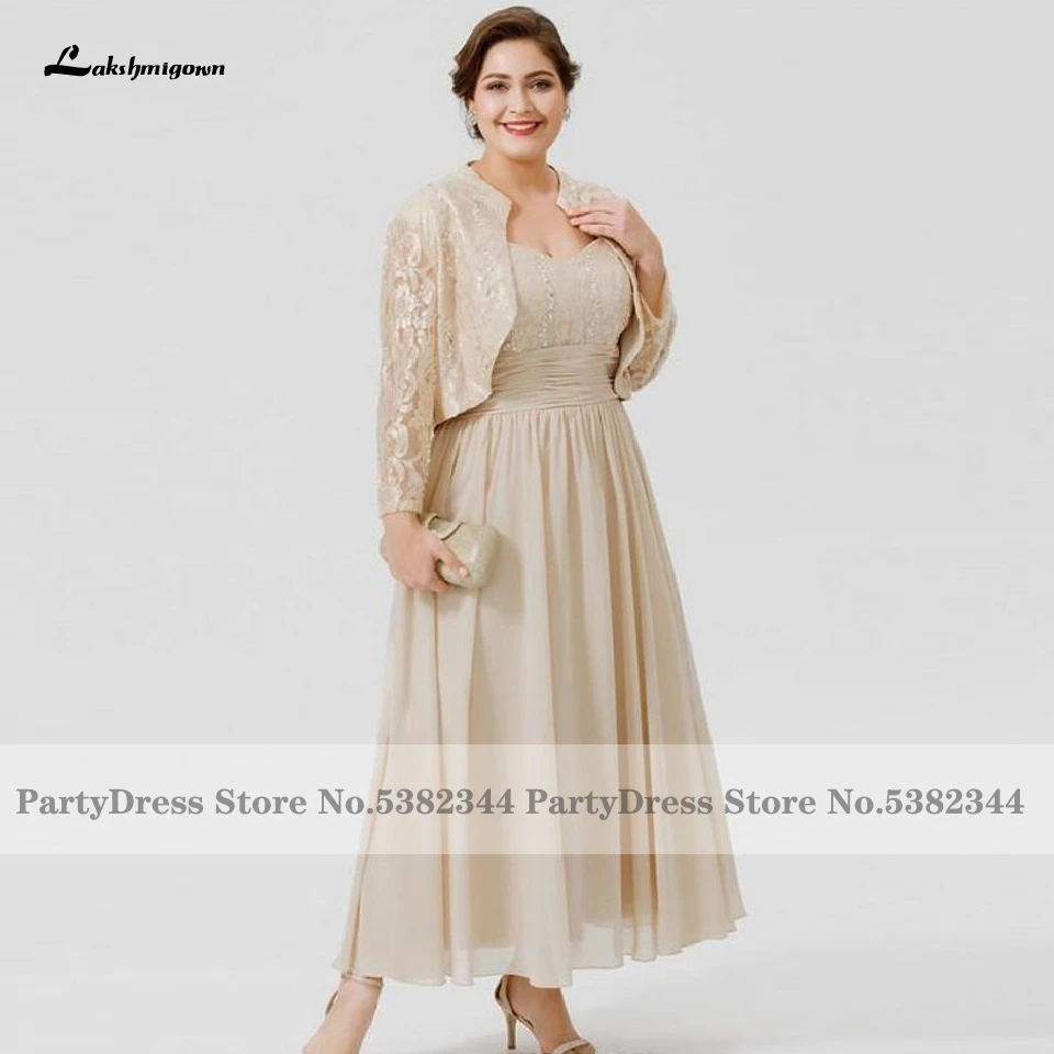 Lakshmigown Plus Size Champagne Mother Of The Bride Dresses Long