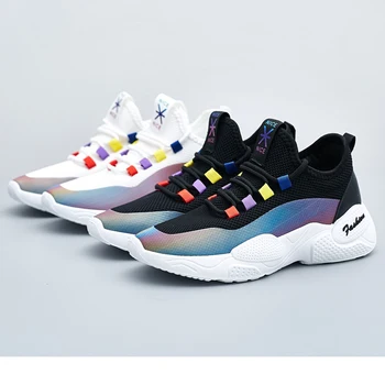 

2020 Women Sneakers Platform Shoes Lace Up Black White Tennis Trainers Reflective Female Dad Shoes