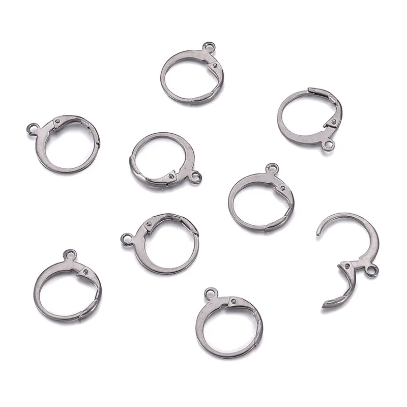 100pcs 304 Stainless Steel Earring Hooks Settings Base for Jewelry Making DIY Findings 14.5x12x2mm Hole: 1mm | Украшения и