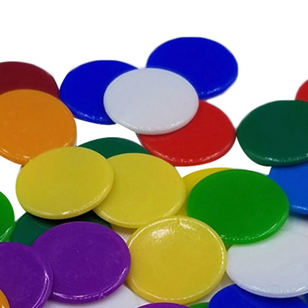 100PCS Set Plastic 19mm Chips Multi Color Markers Fun Family Club Children Game Supplies Counting Math Toys educational toys math toys