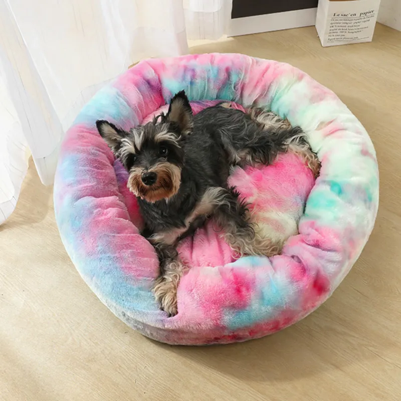 Deep Sleep Dog Beds for Large Medium Small Dogs Puppy Cat Winter Warm Plush Bed Cushion Colorful Washable Pet Mats
